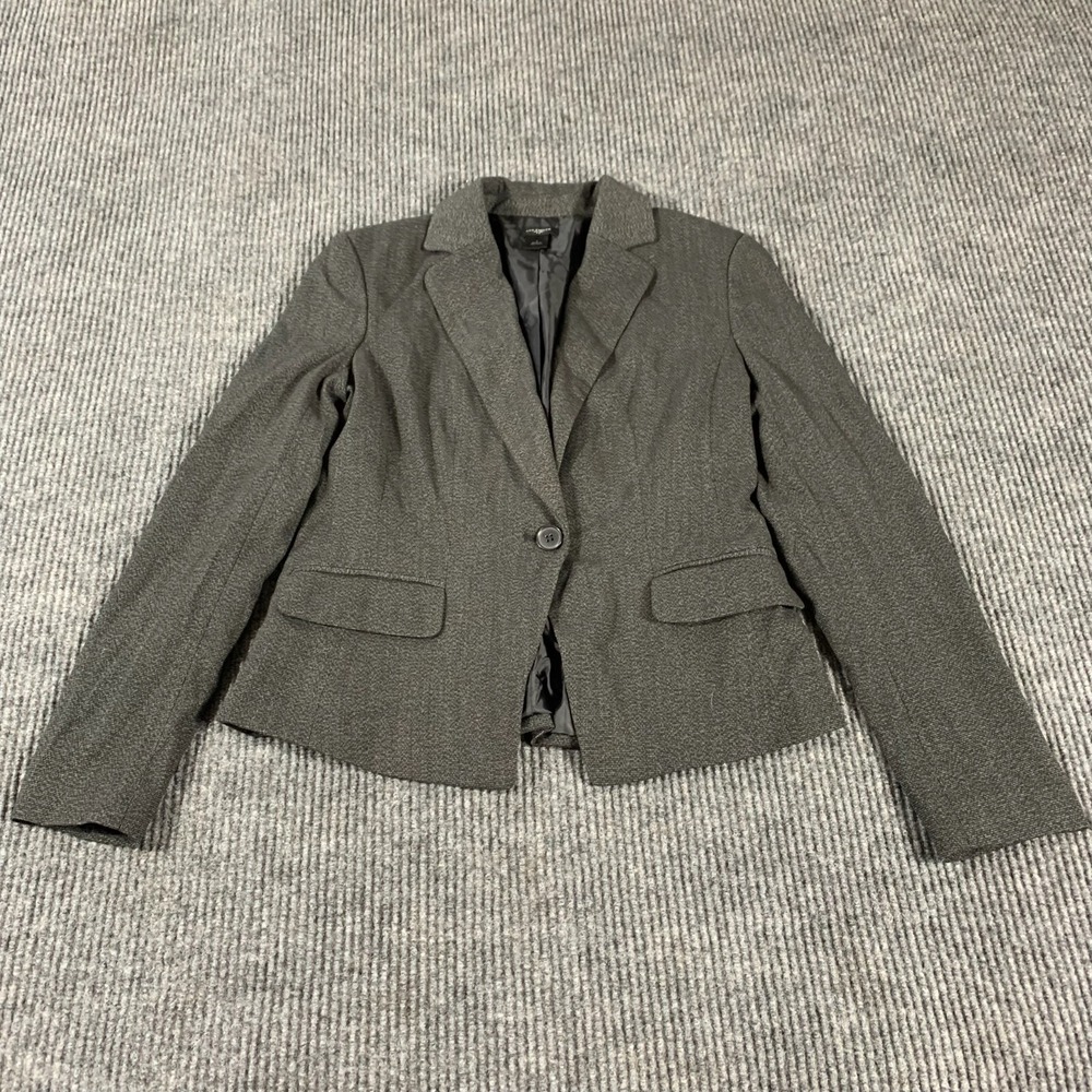 Ann Taylor Coat Womens 6 Gray Button Up Blazer School Boy‎ Teacher Lined Career